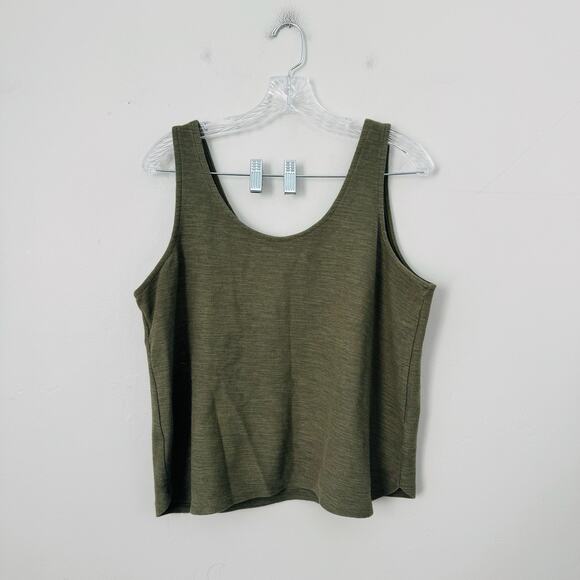 Old Navy Olive Green Cropped Tank Blouse Women’s Size L - Picture 1 of 7